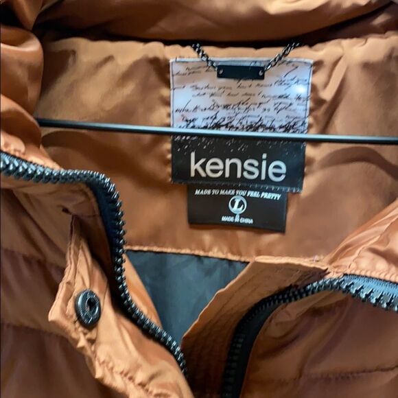 KENSIE - Fleet Street Long Faux Down Quilted Jacket - Picture 7 of 16